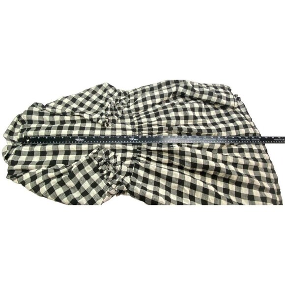 Anthropologie PORRIDGE Women Checker Dress Size M W/B Short Sleeve Gingham 2-20 - Picture 10 of 14